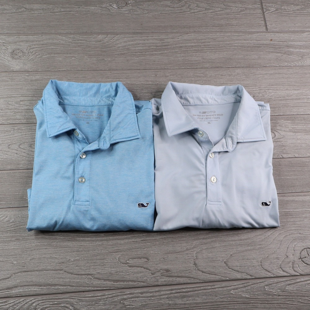 Vineyard Vines On The Go Sankaty Performance Polo Men's XL Whale Logo Set of 2